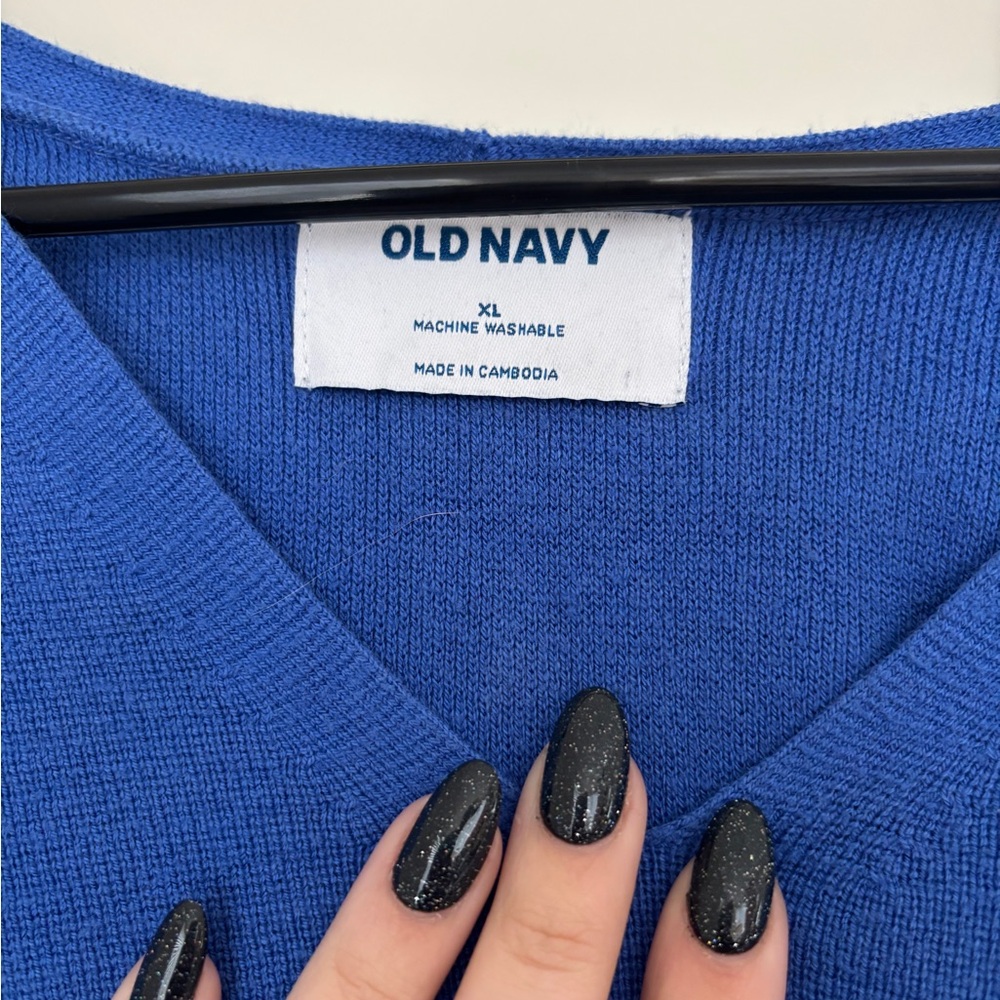 Old Navy Cobalt Blue V-Neck Sweater - Picture 3 of 3